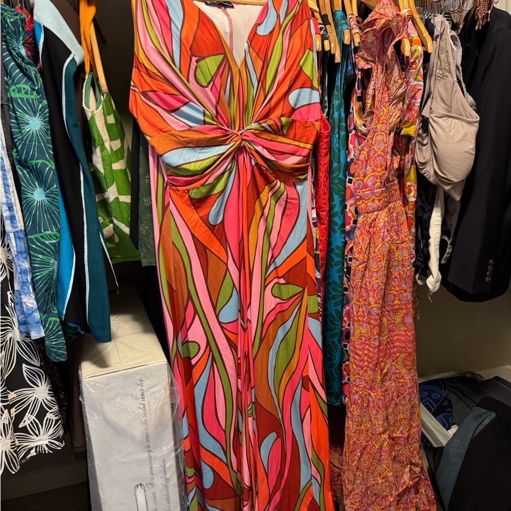 Lesley Evers Vibrant Multicolor maxi Dress never worn